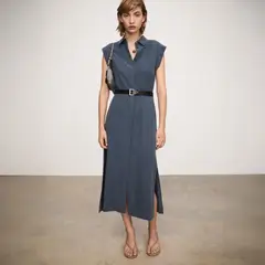 MANGO - Vestido Lyocell Cinturón Mujer