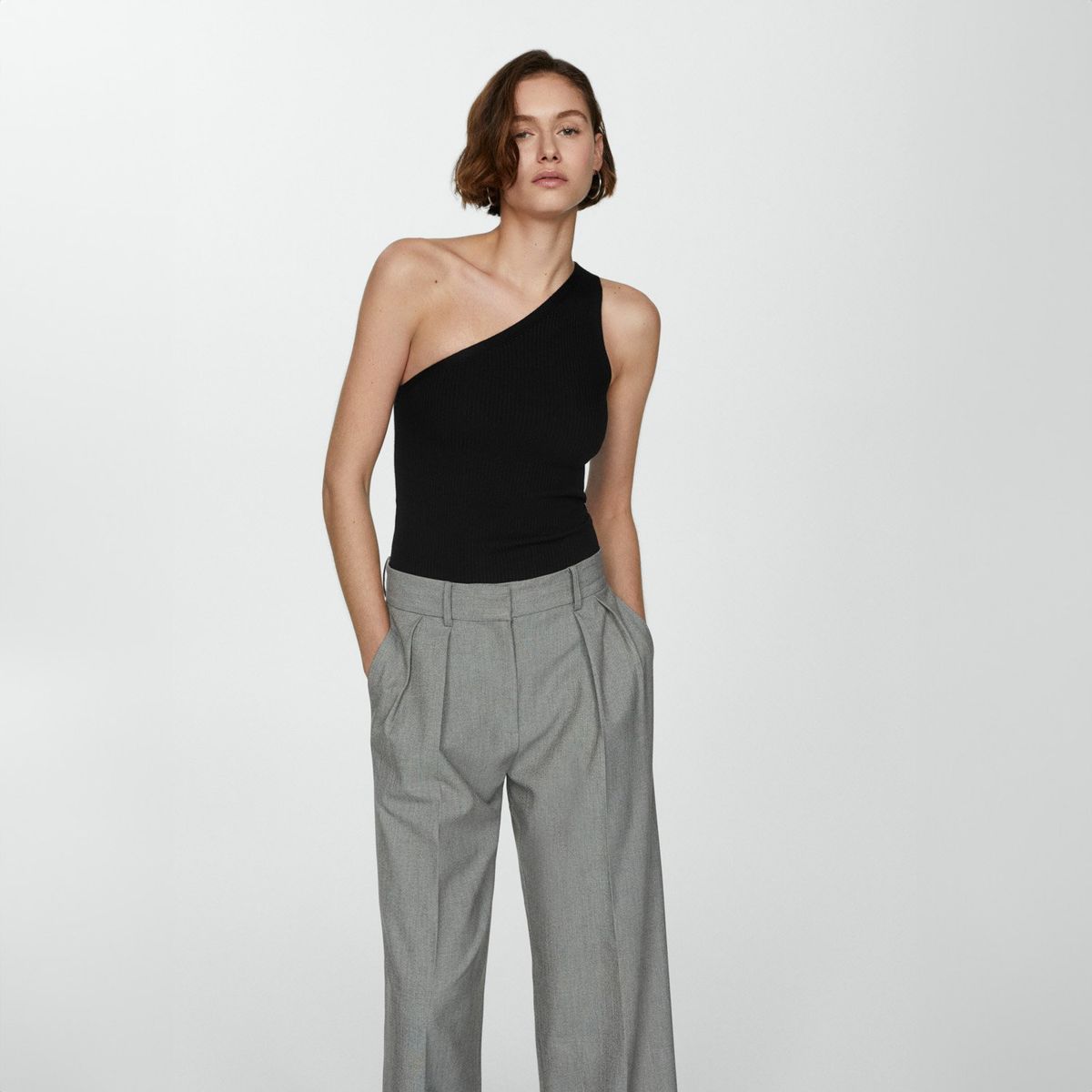 MANGO - Top Punto Asimétrico Mujer Mango