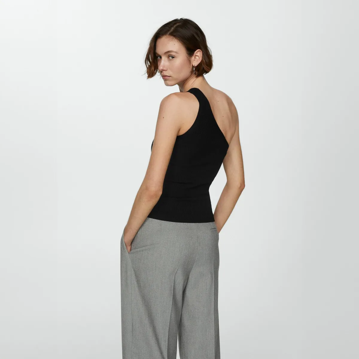 MANGO - Top Punto Asimétrico Mujer Mango