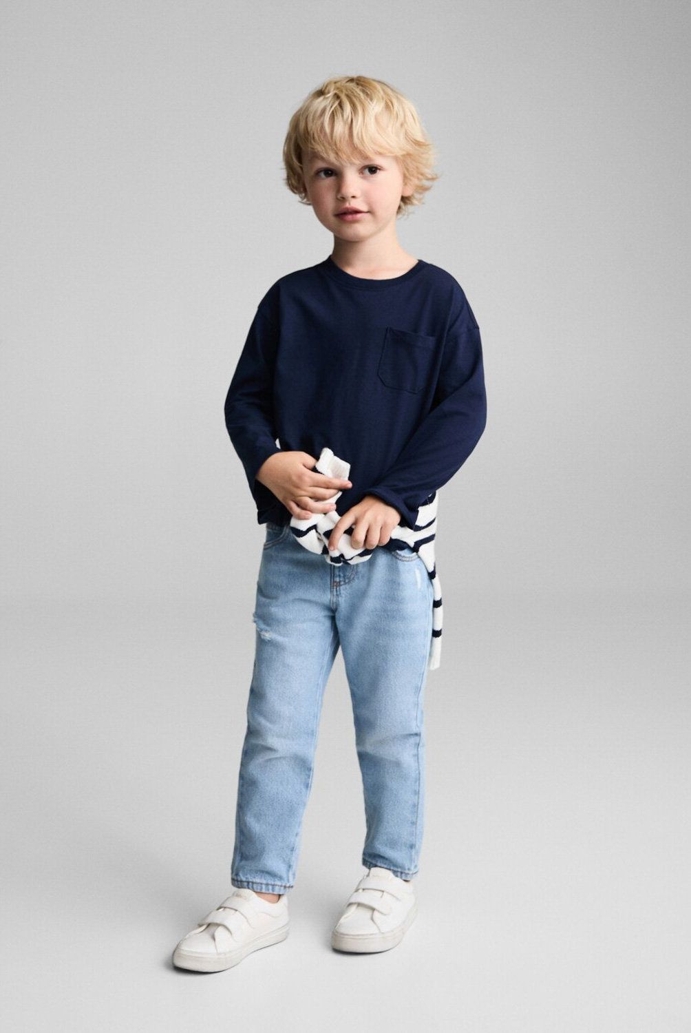 MANGO KIDS - Polera Algodón Manga Larga Bebé Niño Mango Kids