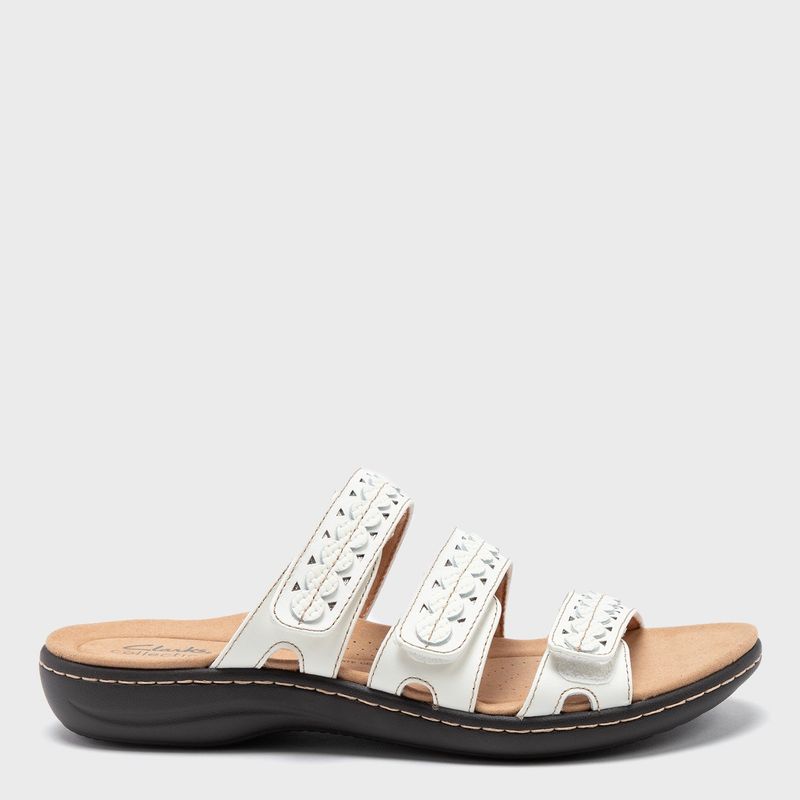 CLARKS - Sandalia Mujer Cuero Blanco Clarks