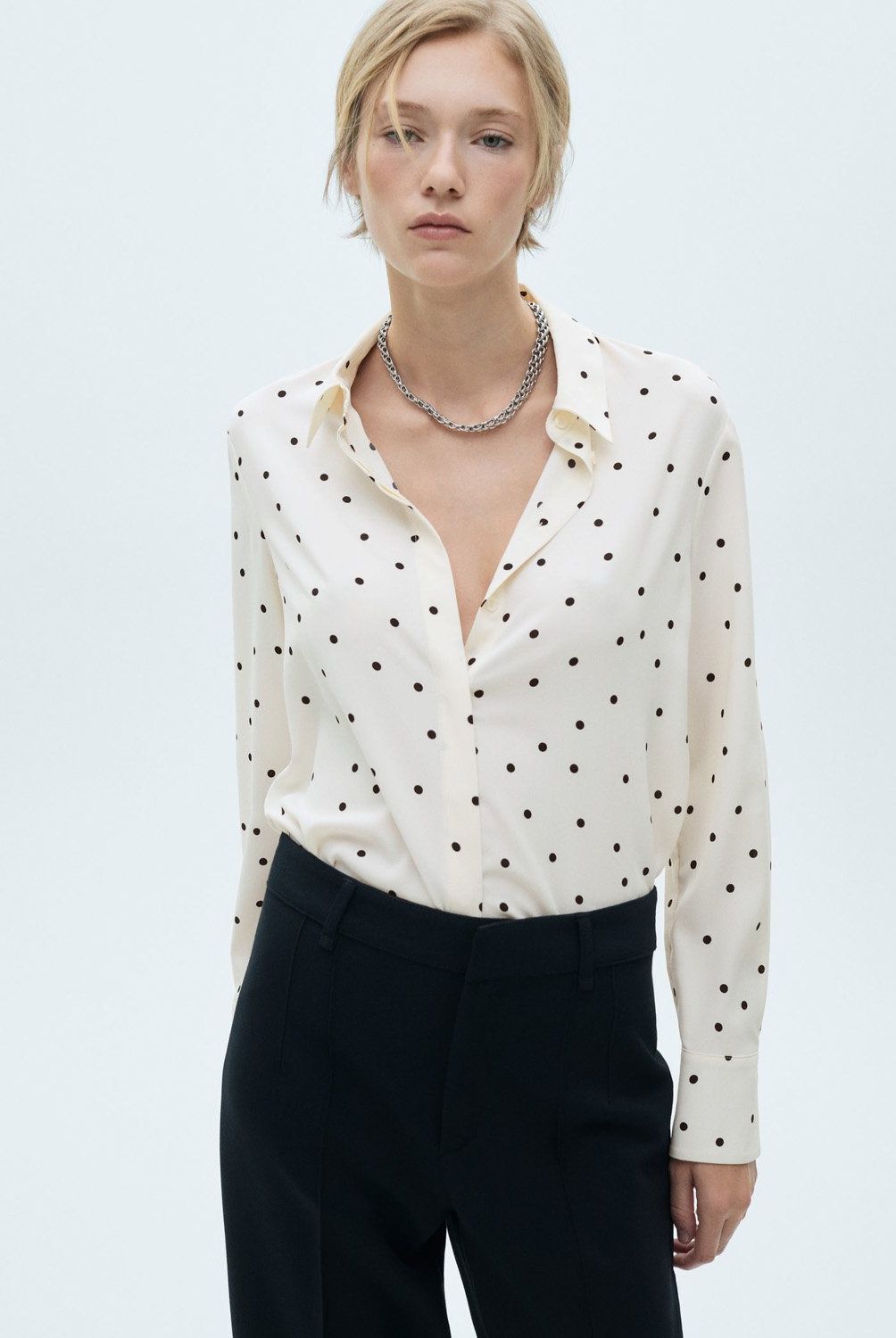 MANGO - Camisa Estampada Fluida Mujer Mango