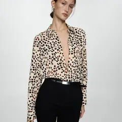 MANGO - Camisa Estampada Fluida Mujer