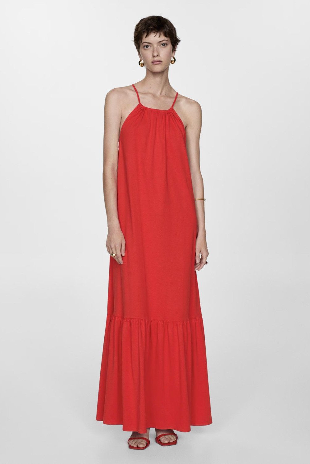 MANGO - Vestido Largo de Algodón Mujer Mango
