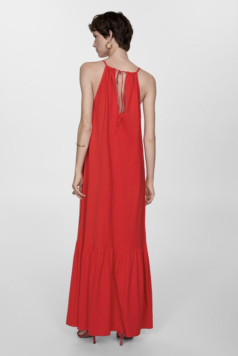 MANGO - Vestido Largo de Algodón Mujer Mango