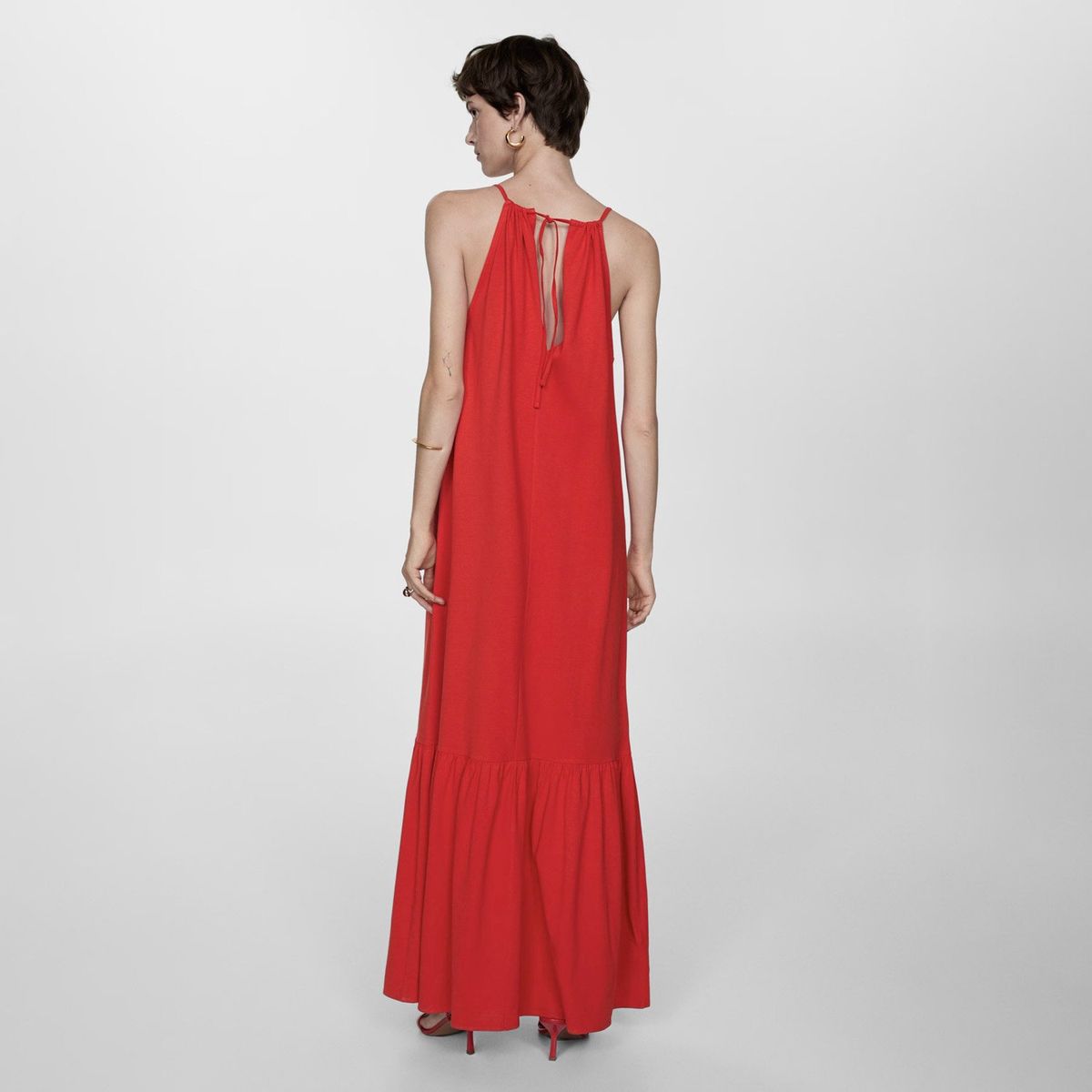 MANGO - Vestido Largo de Algodón Mujer Mango