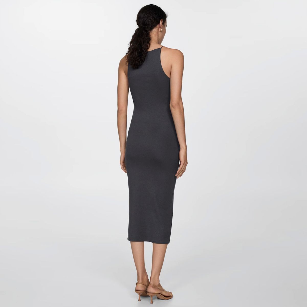 MANGO - Vestido Halter Entallado Mujer Mango