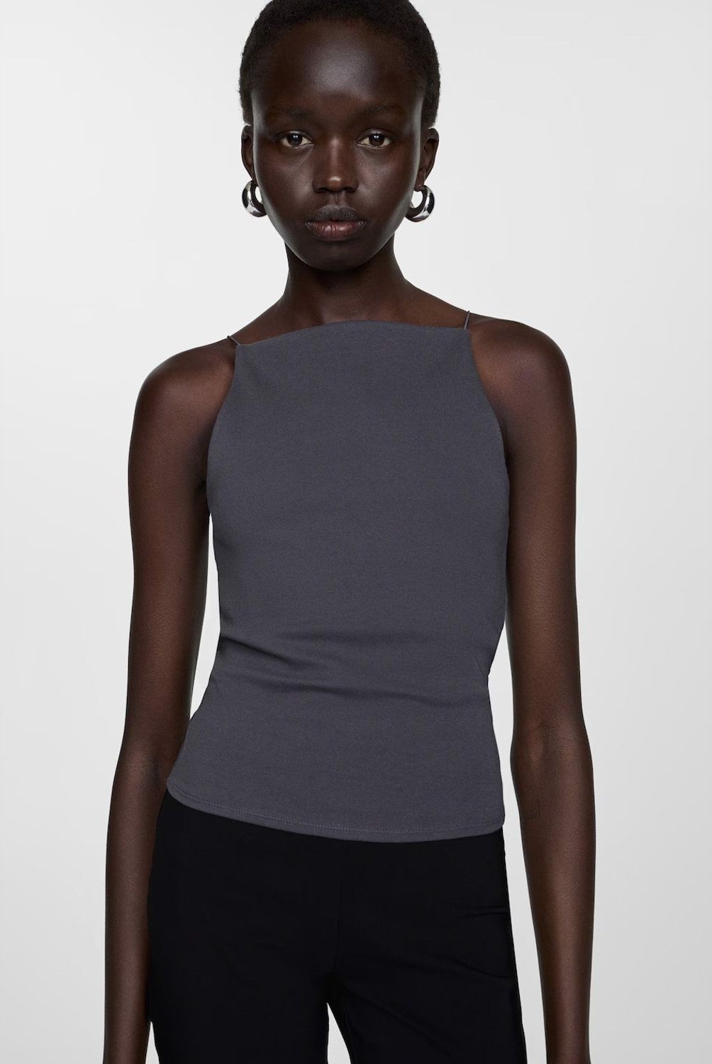 MANGO - Top Entallado Halter Mujer Mango