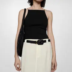 MANGO - Top Entallado Halter Mujer