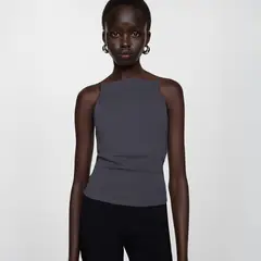 MANGO - Top Entallado Halter Mujer