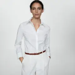 MANGO - Camisa Entallada Algodón Mujer