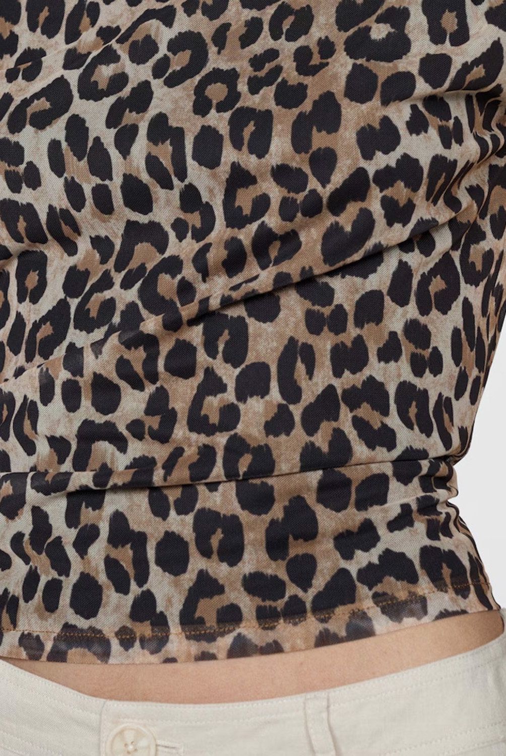 MANGO - Top Asimétrico Leopardo Mujer Mango