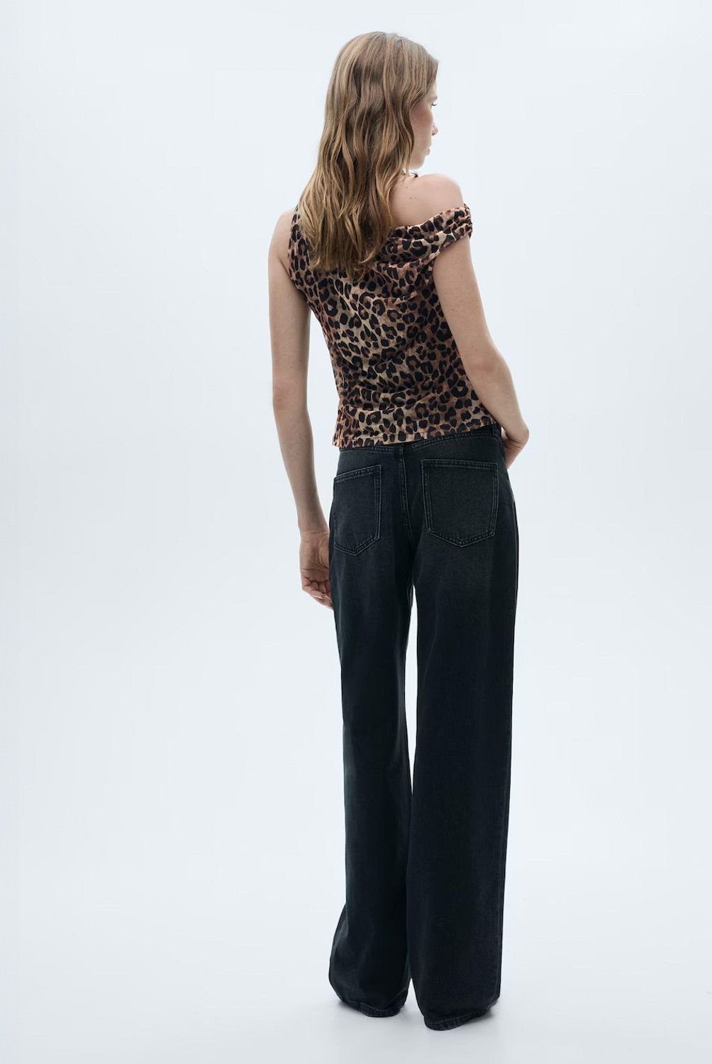 MANGO - Top Asimétrico Leopardo Mujer Mango