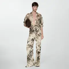 MANGO - Pantalón Fluido Animal Print Mujer