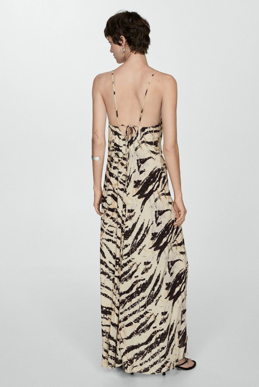 MANGO - Vestido Largo Animal Print Mujer Mango