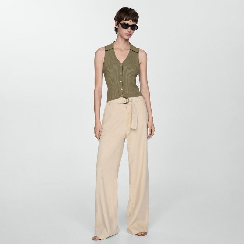 MANGO - Top Punto Botones Mujer Mango