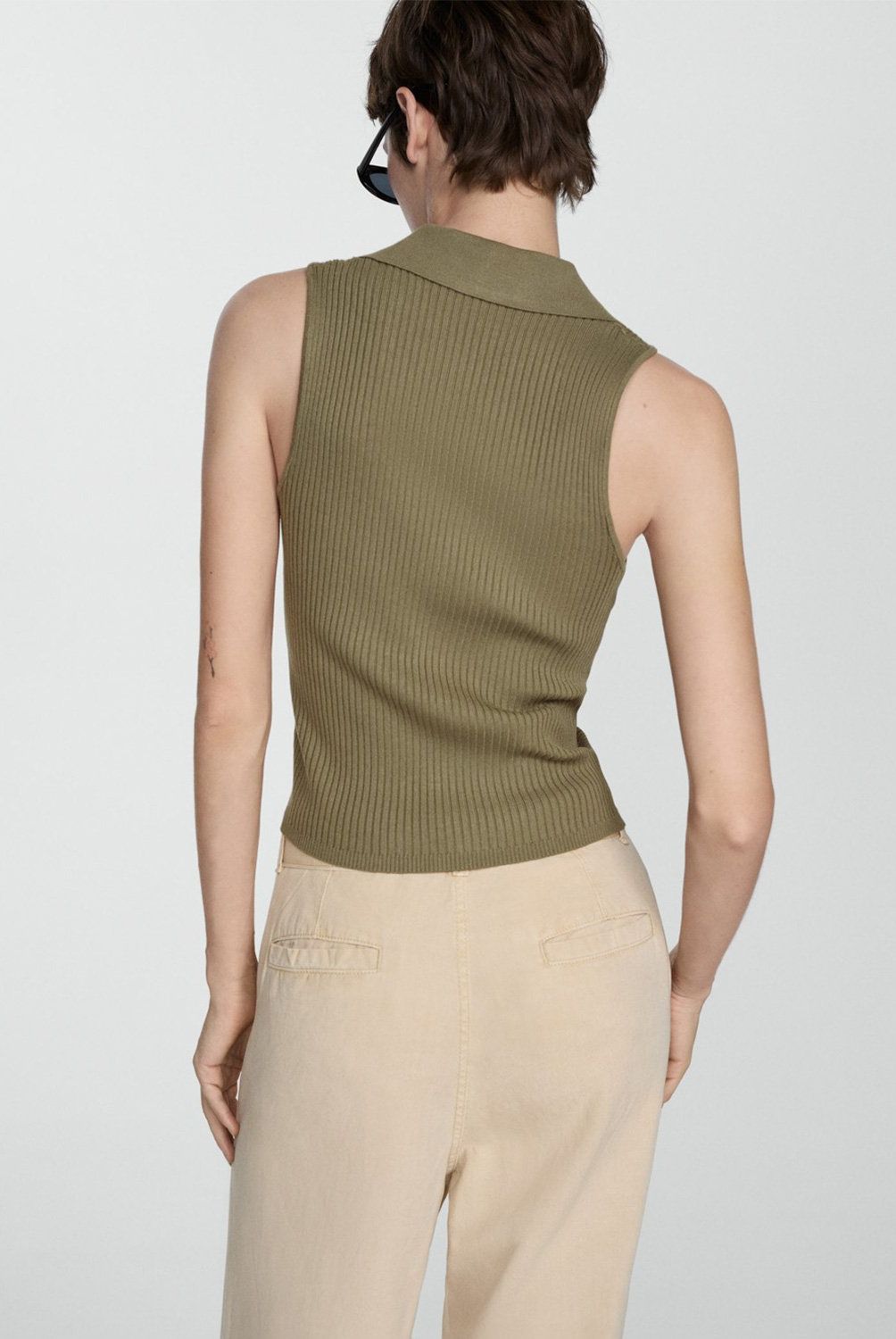 MANGO - Top Punto Botones Mujer Mango
