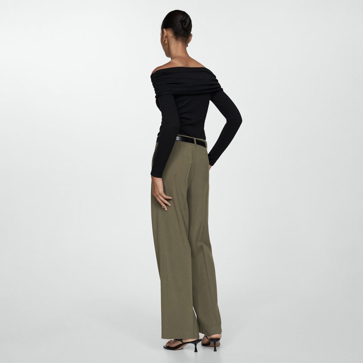 MANGO - Pantalón Pinzas Wideleg Mujer Mango