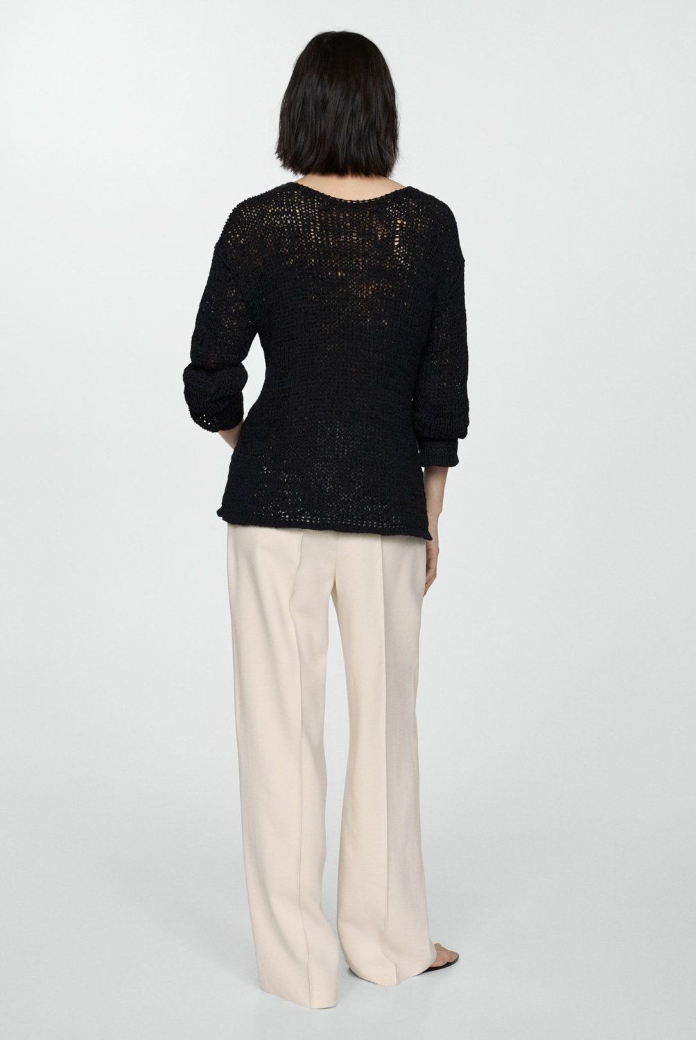 MANGO - Pantalón Pinzas Wideleg Mujer Mango