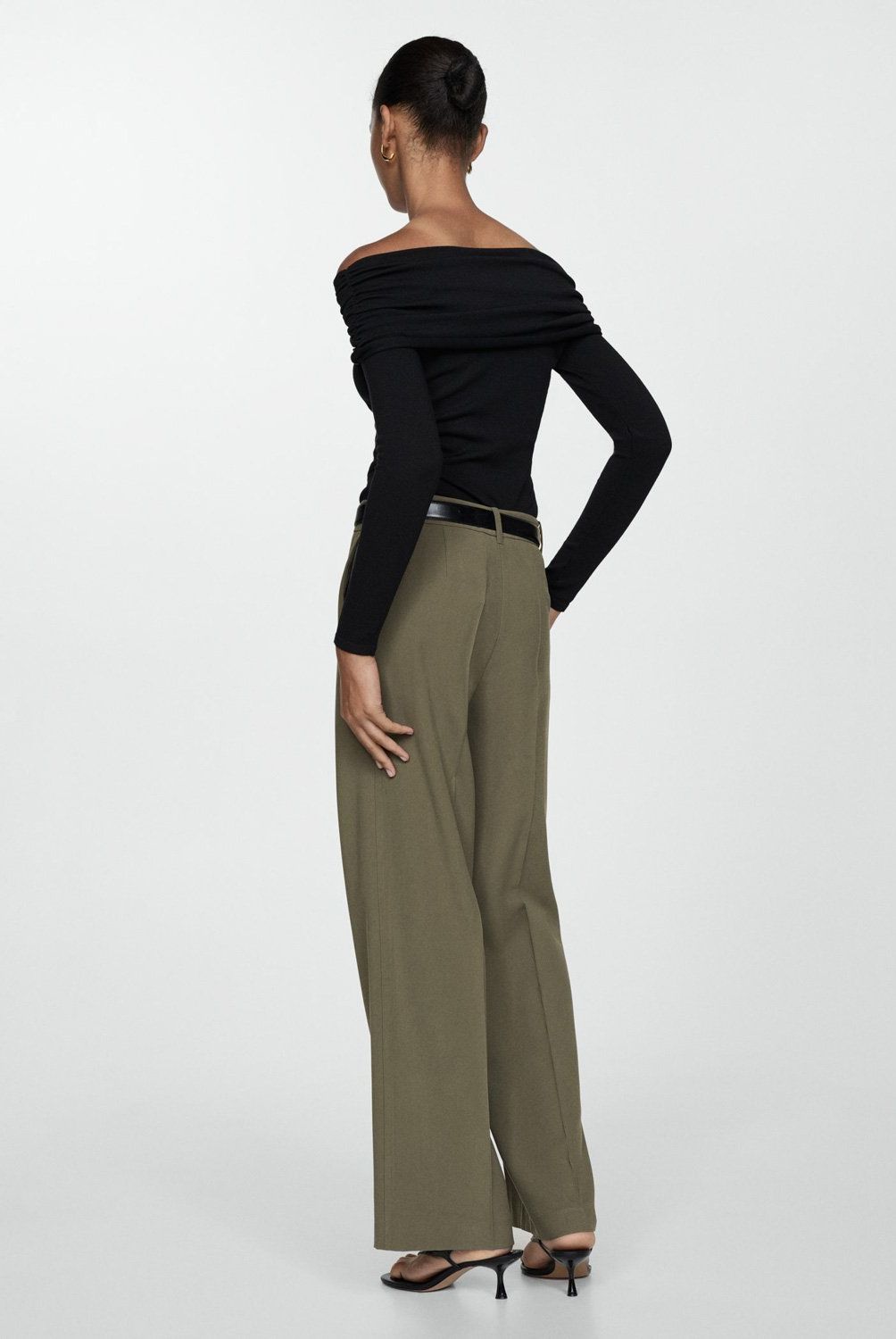 MANGO - Pantalón Pinzas Wideleg Mujer Mango