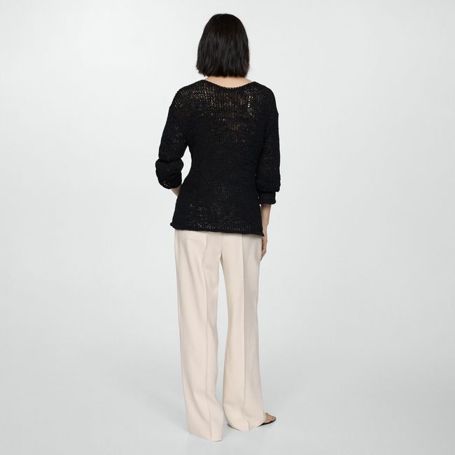 MANGO - Pantalón Pinzas Wideleg Mujer Mango