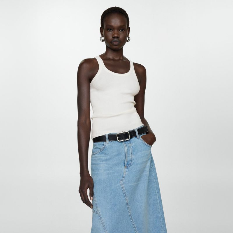 MANGO - Top Punto Tirantes Mujer Mango