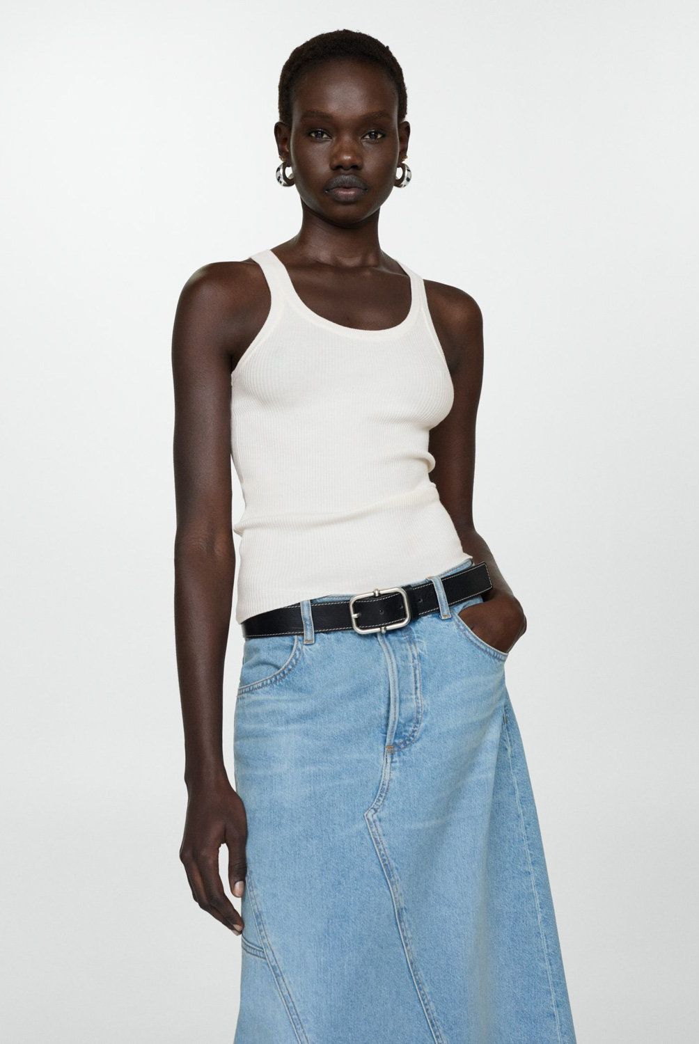 MANGO - Top Punto Tirantes Mujer Mango