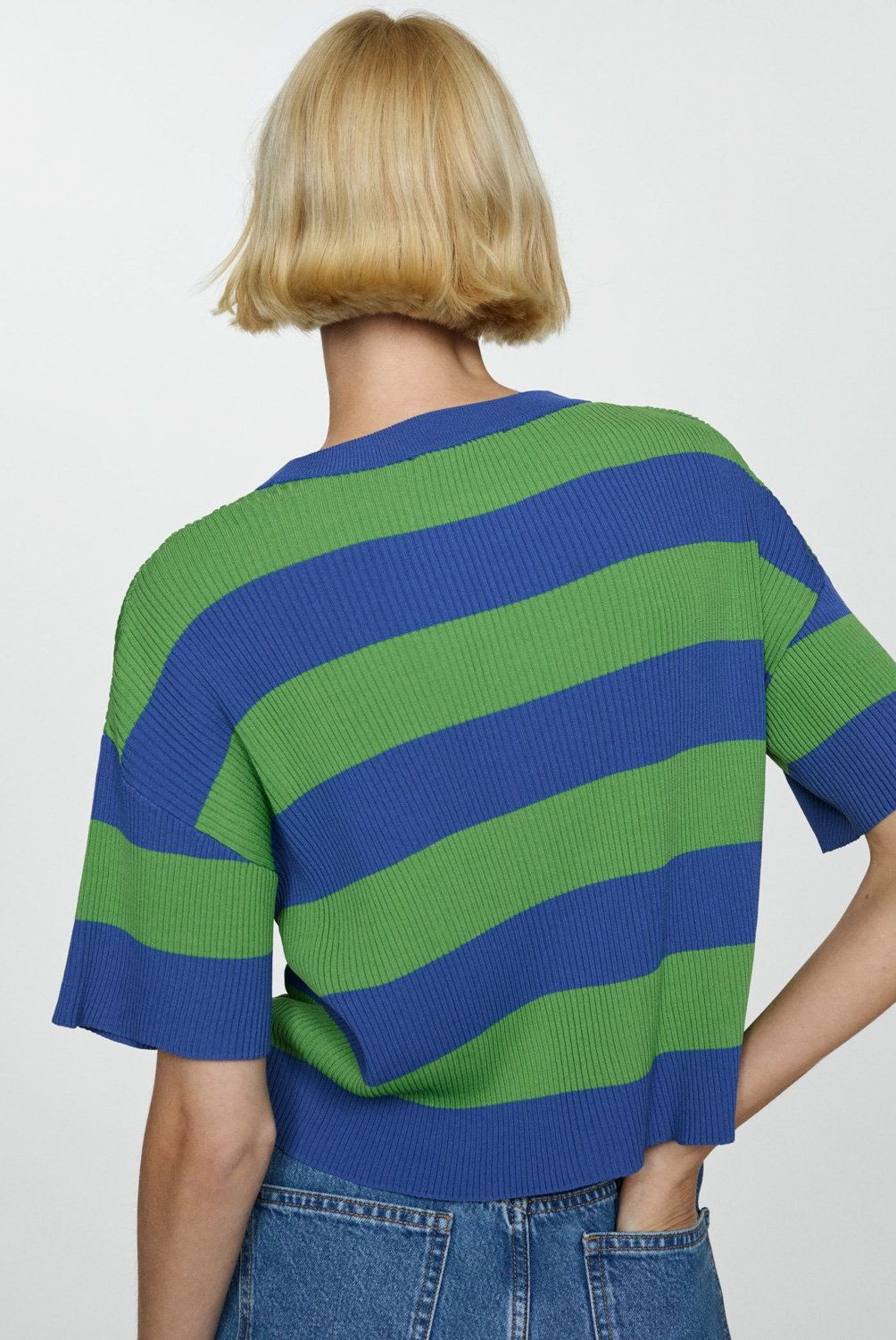 MANGO - Polera Punto Canalé Mujer Mango