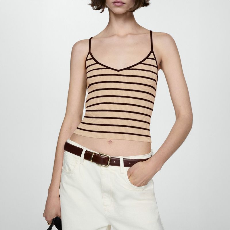 MANGO - Top Canalé Tirantes Finos Mujer Mango