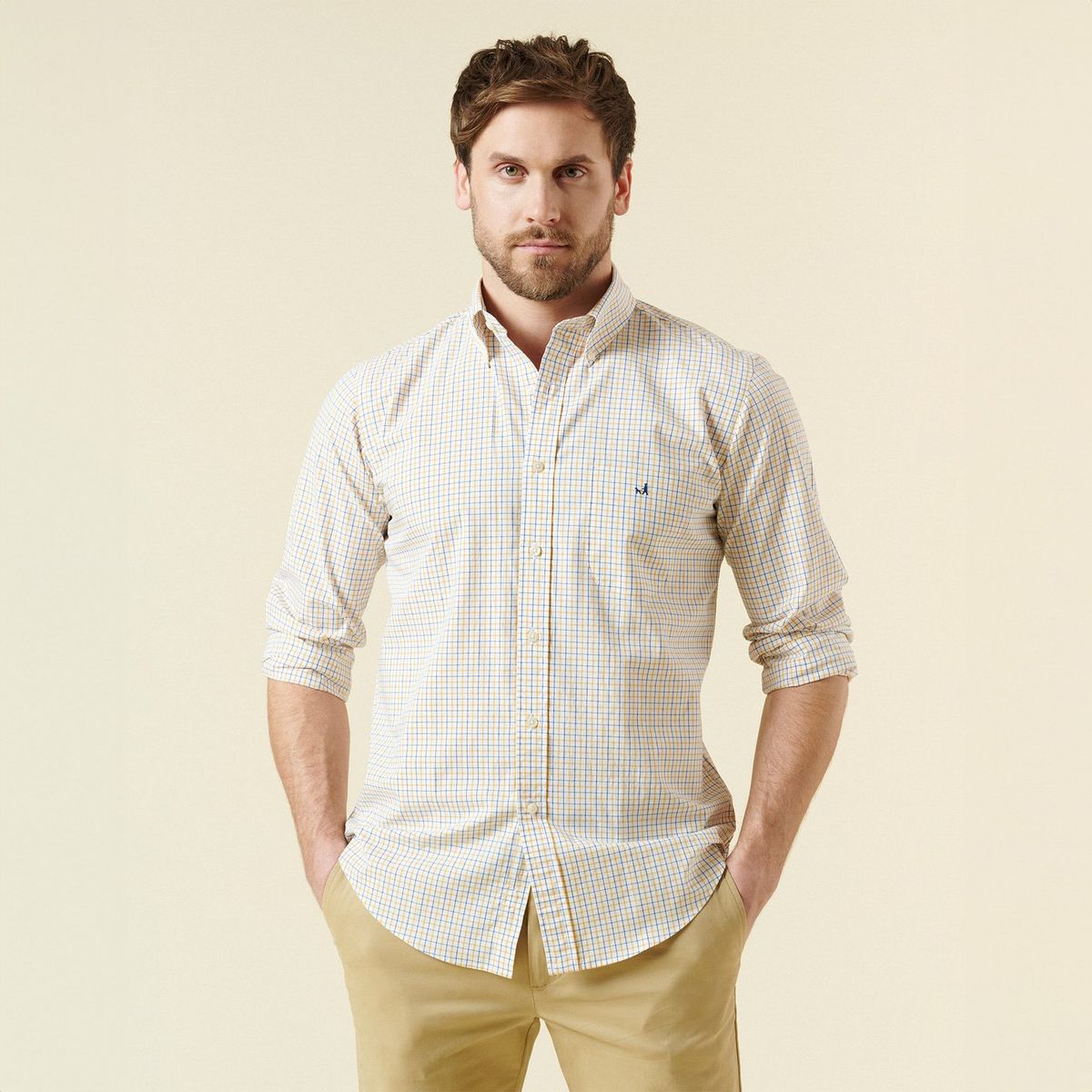 SAVILLE ROW - Camisa Casual Manga Larga Algodón Hombre Saville Row