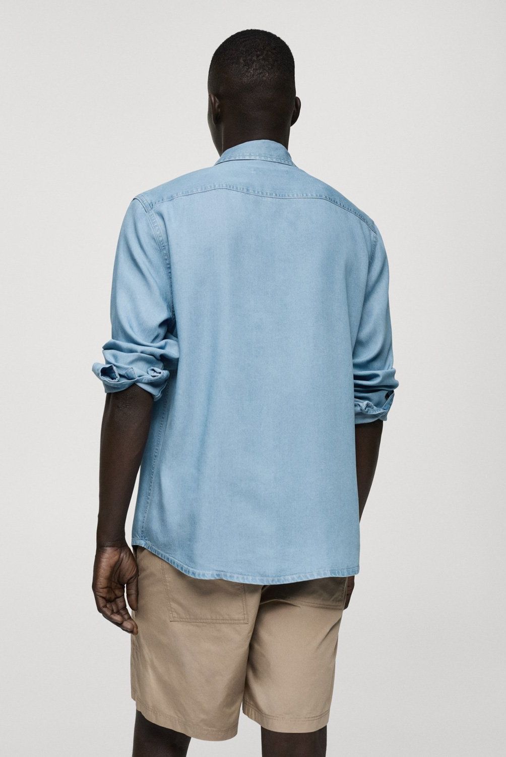 MANGO MAN - Camisa Regular Fit 100% Tencel Hombre Mango Man