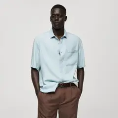 MANGO MAN - Camisa Regular Fit 100% Tencel Hombre
