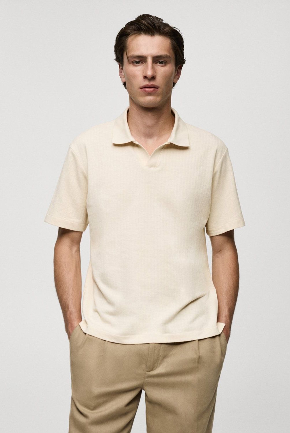 MANGO MAN - Polo Algodón Regular Fit Microestructura Hombre Mango Man