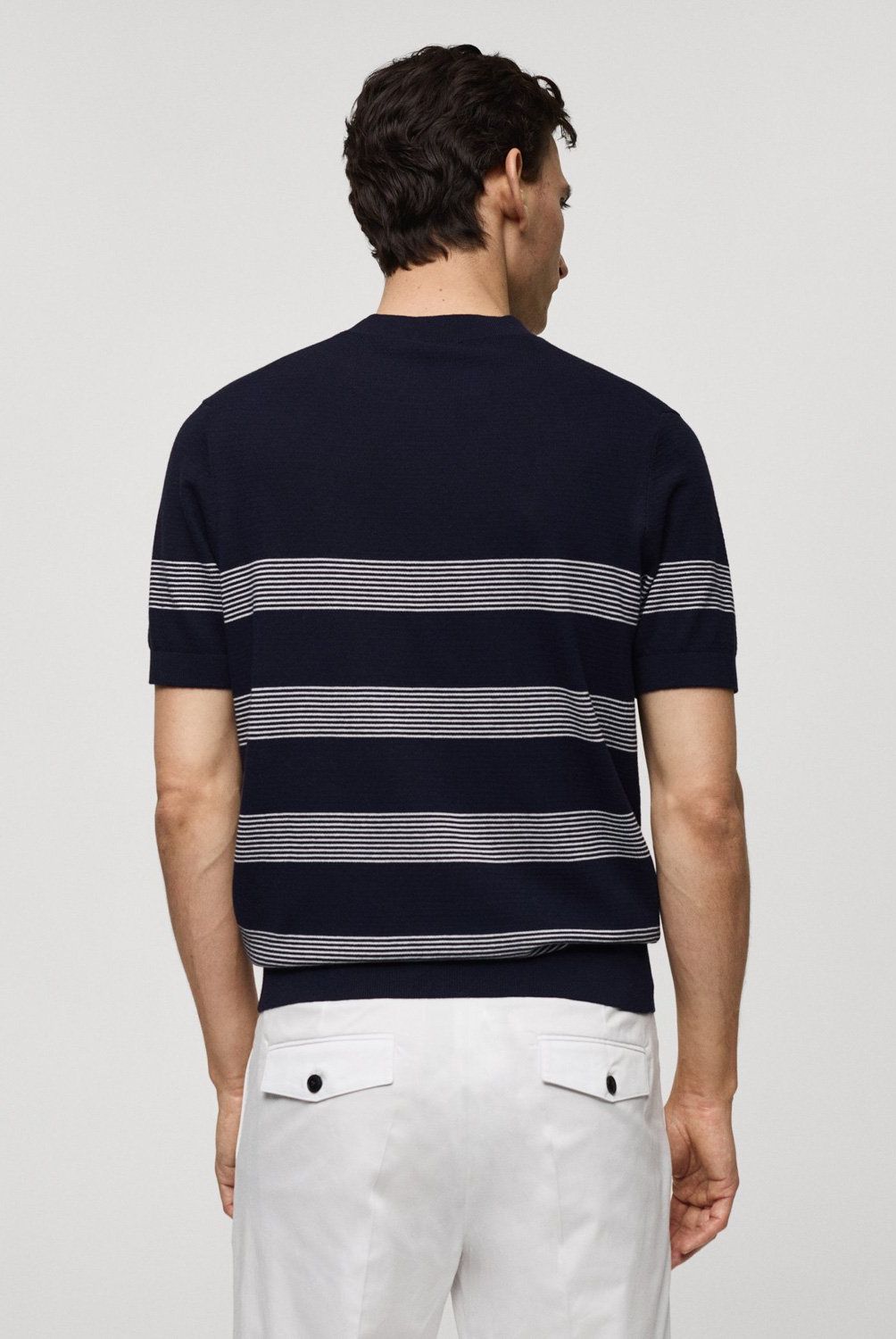 MANGO MAN - Polera Punto Algodón Modal Rayas Hombre Mango Man