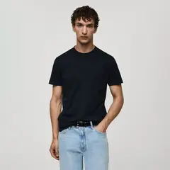 MANGO MAN - Polera Básica Algodón Stretch Hombre