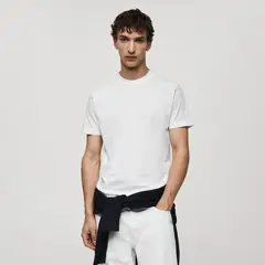 MANGO MAN - Polera Básica Algodón Stretch Hombre