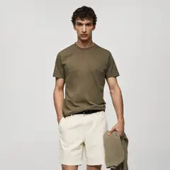 MANGO MAN - Polera Básica Algodón Stretch Hombre