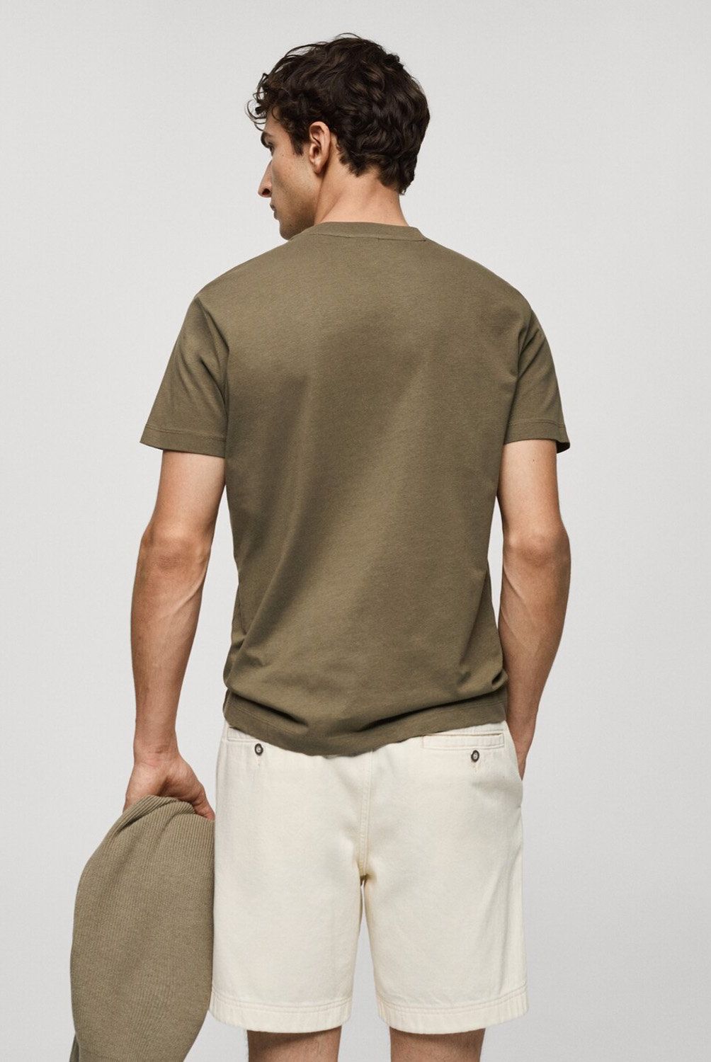 MANGO MAN - Polera Básica Algodón Stretch Hombre Mango Man