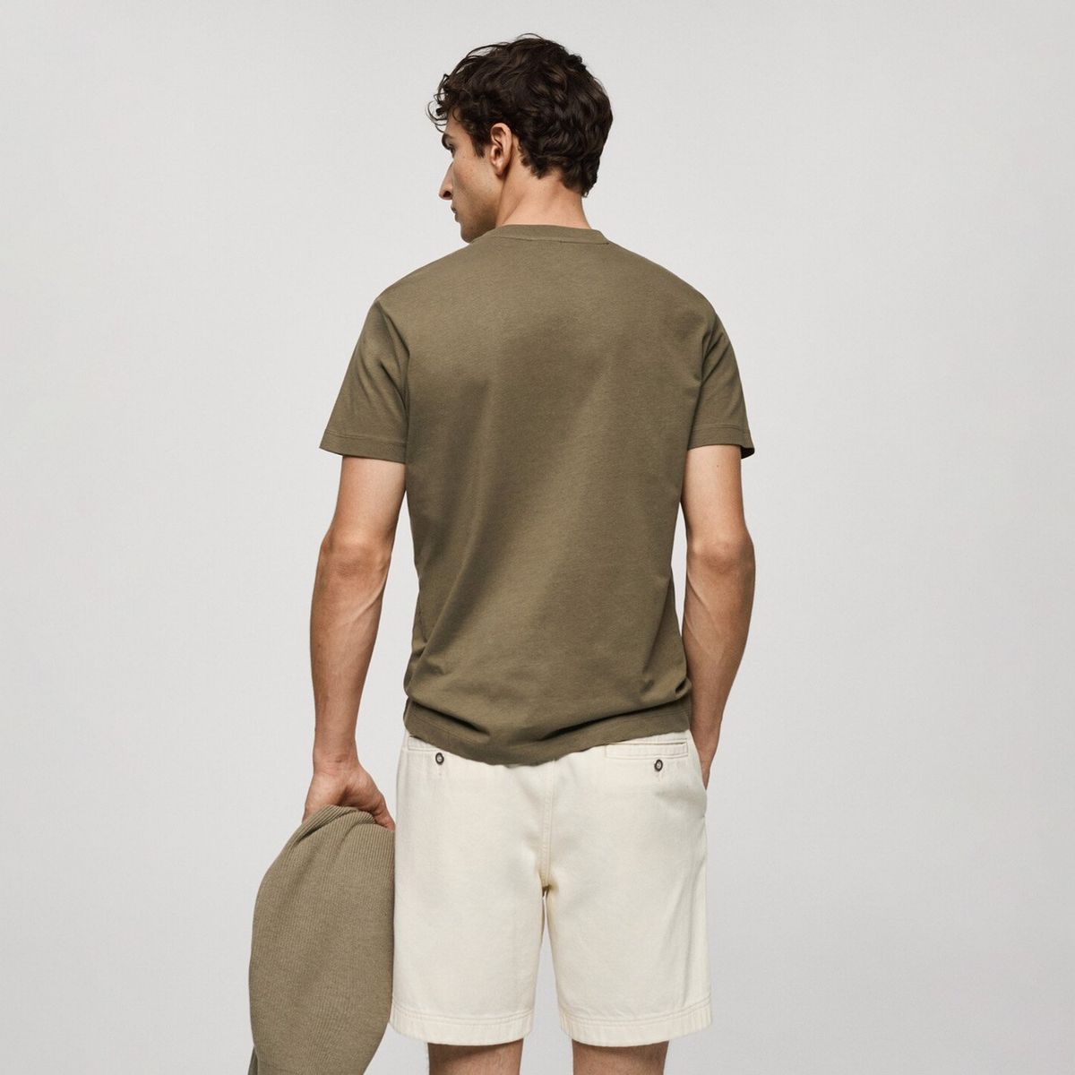 MANGO MAN - Polera Cherlo Manga Corta 100% Algodón Cuello Redondo Hombre Mango Man