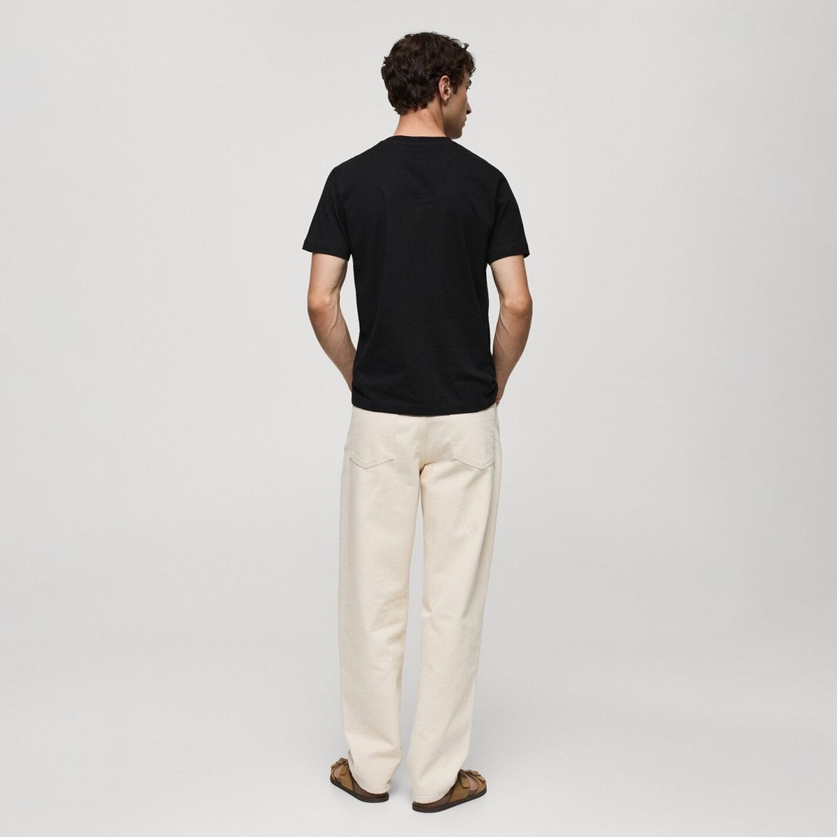 MANGO MAN - Polera Cherlo Manga Corta 100% Algodón Cuello Redondo Hombre Mango Man