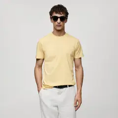 MANGO MAN - Polera Básica Algodón Stretch Hombre