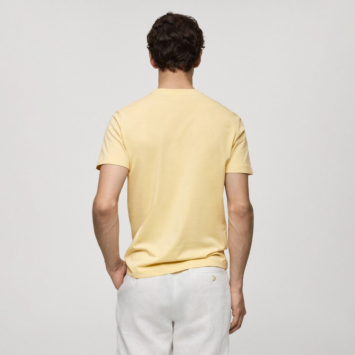 MANGO MAN - Polera Cherlo Manga Corta 100% Algodón Cuello Redondo Hombre Mango Man