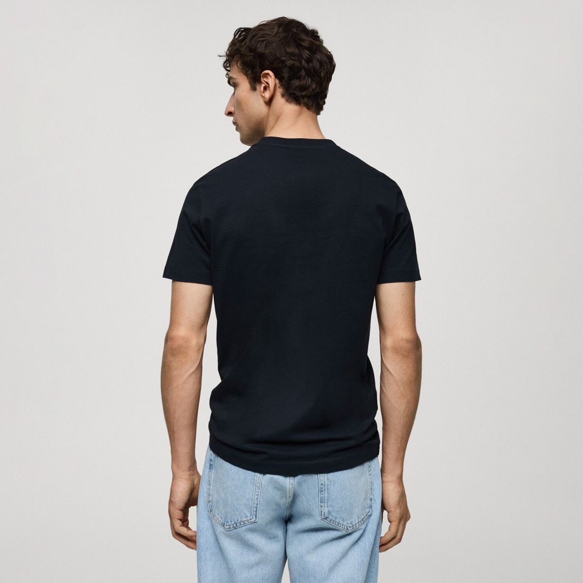 MANGO MAN - Polera Cherlo Manga Corta 100% Algodón Cuello Redondo Hombre Mango Man