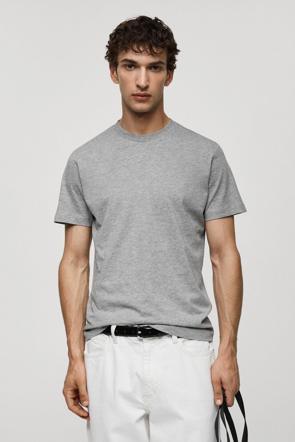 MANGO MAN - Polera Básica Algodón Stretch Hombre Mango Man