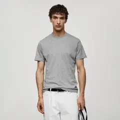 MANGO MAN - Polera Básica Algodón Stretch Hombre