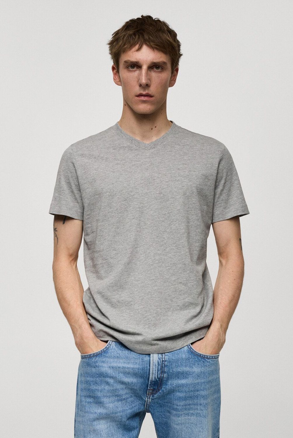 MANGO MAN - Polera Slim Fit Algodón Hombre Mango Man