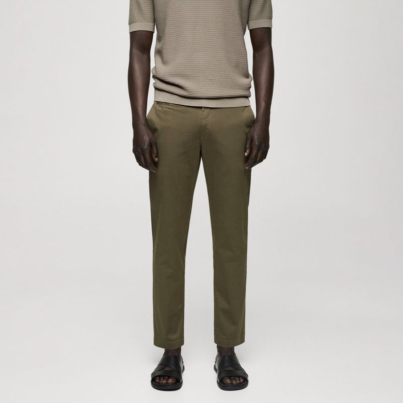 MANGO MAN - Pantalón Algodón Tapered Crop Hombre Mango Man