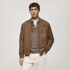 MANGO MAN - Chaqueta Bomber Efecto Ante Hombre