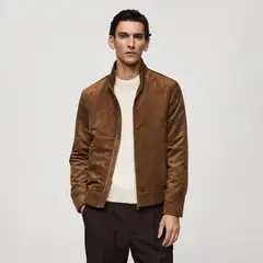 MANGO MAN - Chaqueta Efecto Ante Cremallera Hombre