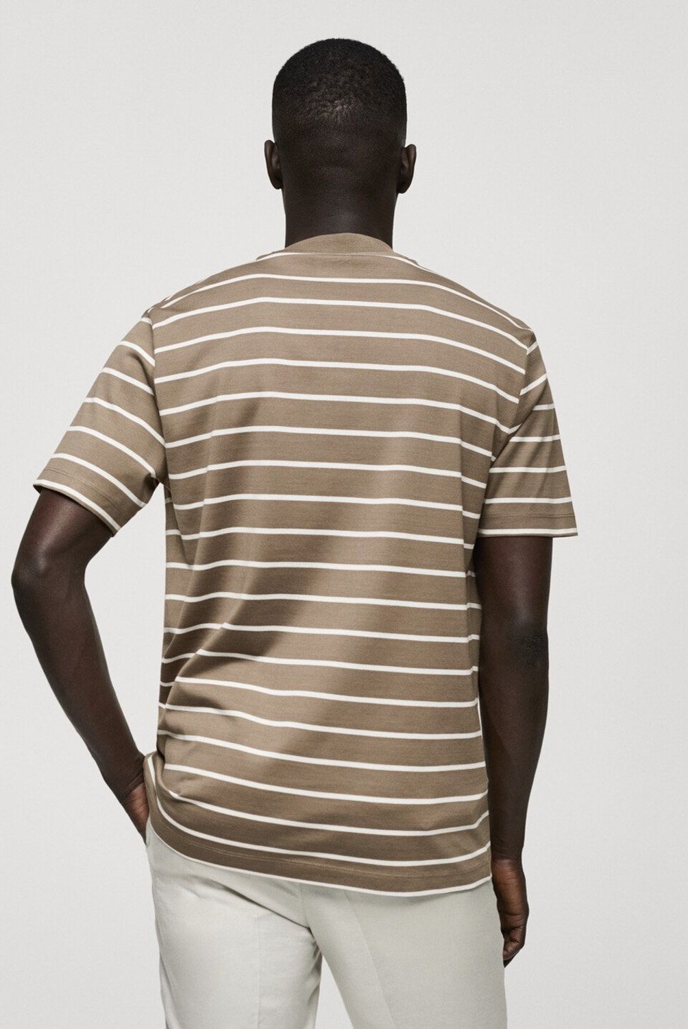 MANGO MAN - Polera Algodón Rayas Hombre Mango Man